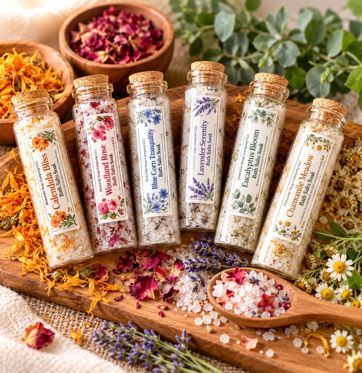 Botanical Bath Salts Soak | Handcrafted Floral Bath Soak