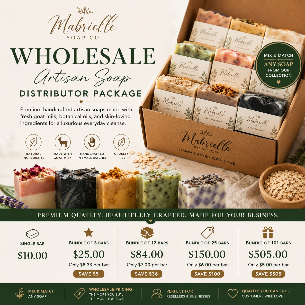 Wholesale Artisan Soap Distributor Package