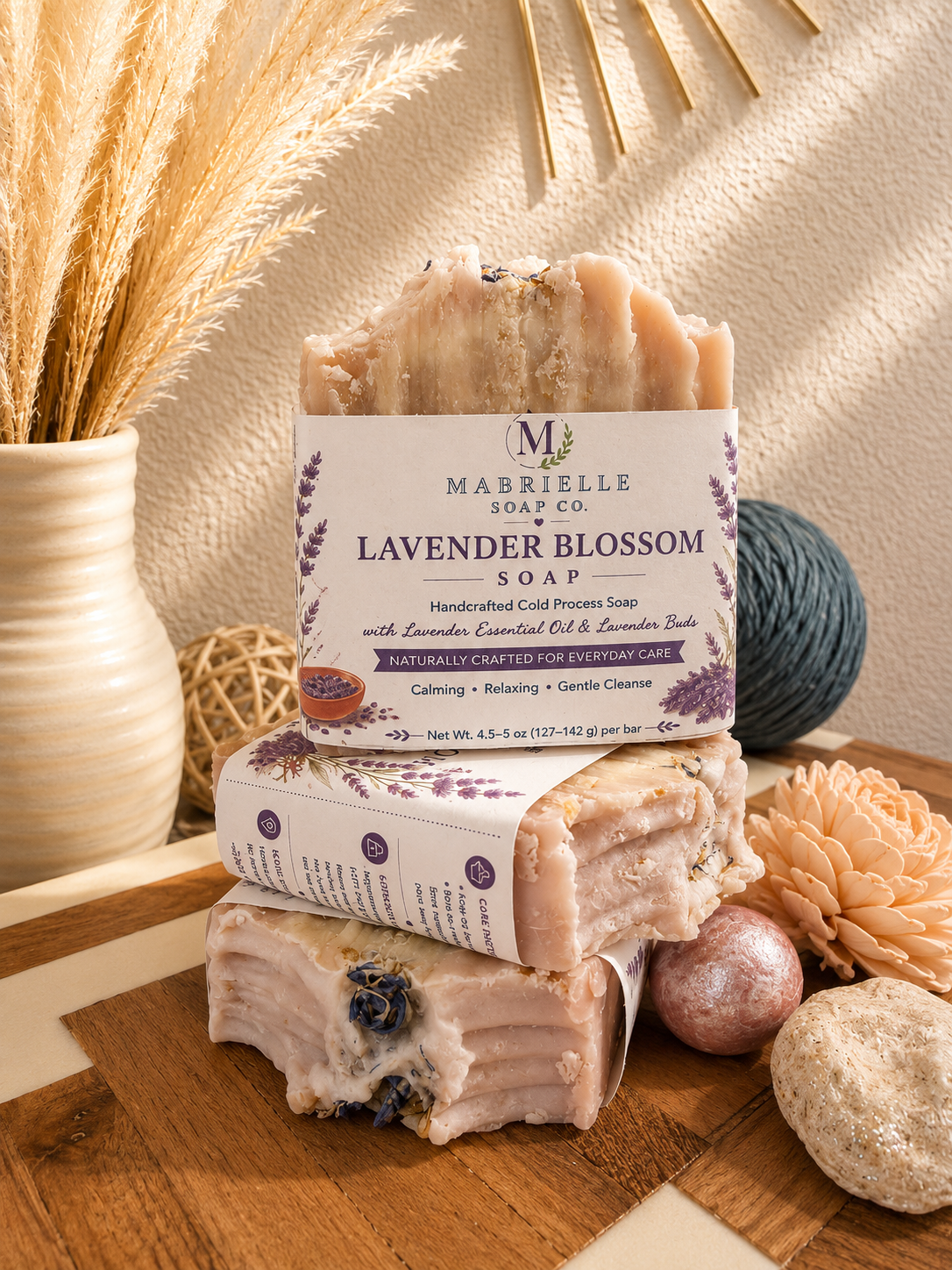 3 bars Lavender Blossom Milk Soap | Handcrafted Goat Milk Soap