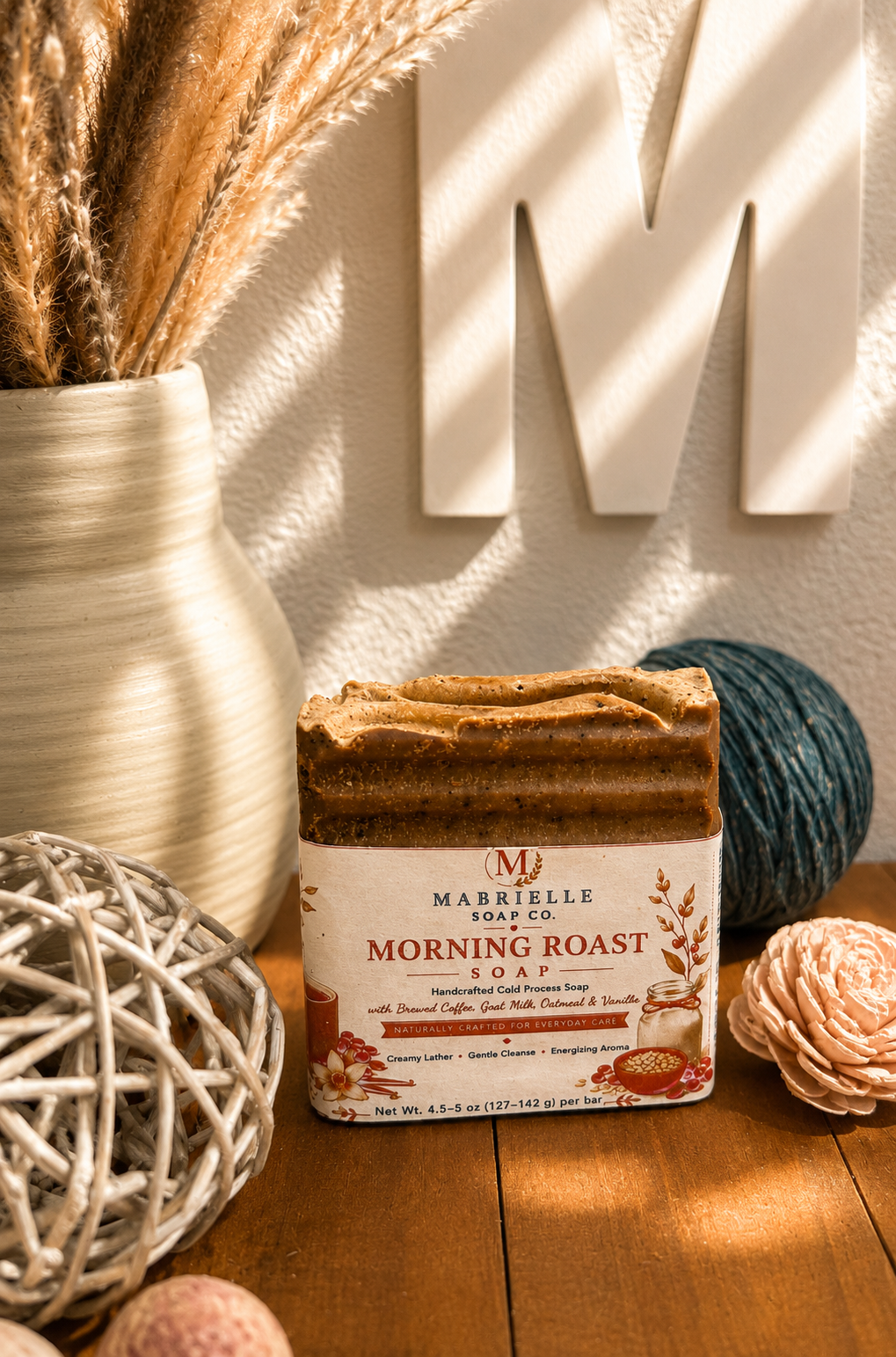 Morning Roast Coffee Milk & Oats Soap | Handcrafted Cold Process Goat Milk Soap with Brewed Coffee & Vanilla