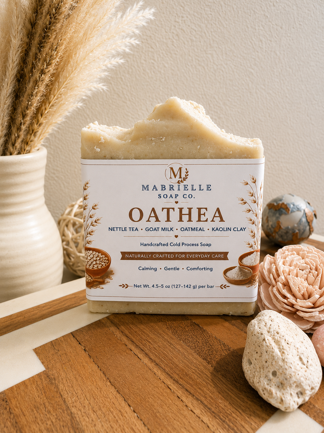 Oathea Handcrafted Goat Milk Soap | Nettle Tea, Oatmeal & Kaolin Clay