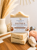 3 Bars Oathea Handcrafted Goat Milk Soap | Nettle Tea, Oatmeal & Kaolin Clay